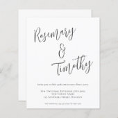 Papier Déjeuner de Mariage de script informel Budget (Devant / Derrière)