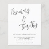 Papier Déjeuner de Mariage de script informel Budget (Devant)