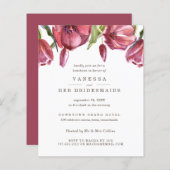 Papier Déjeuner du Mariage BRIDESMAIDS BUDGET Red Poppies (Devant / Derrière)