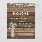 Papier Déjeuner-Fête des mariées Budget Invitation Rustiq (Devant)