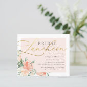 Papier Déjeuner floral Blush & Gold Script Budget (Debout devant)