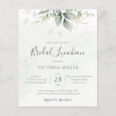 Papier Déjeuner nuptial Eucalyptus Budget Invitation (Devant)