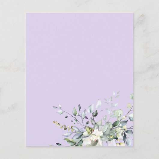 Papier Déjeuner nuptial Eucalyptus Invitation budgétaire (Dos)