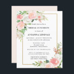 Papier Déjeuner nuptial rose-blanc<br><div class="desc">Des roses roses roses et des fleurs d'hydrangée blanches et vives sont nichées dans des feuilles verts et doux pour créer d'élégants arrangements floraux qui décorent un cadre doré brillant qui entoure vos détails du déjeuner nuptial. Cet article fait partie de la collection de Fêtes des mariées florales rose et...</div>