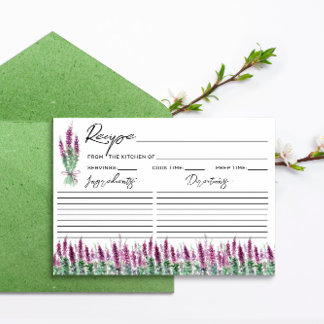 Papier Demande de recette de lavande lilas minimaliste