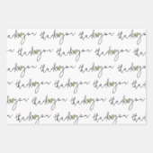 Papier d'emballage 3 ensembles Cœur vert blanc Mer (Devant)