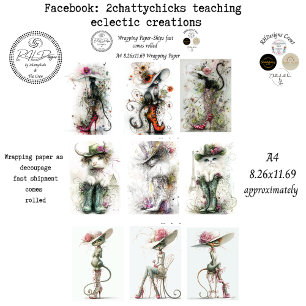 Papier d'emballage 9 motifs A4 Chats fantaisistes
