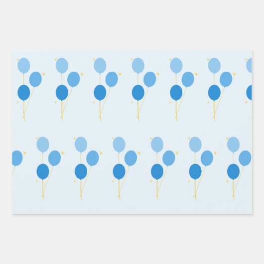 Papier d'emballage à ballon bleu (Devant 3)