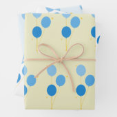 Papier d'emballage à ballon bleu (En situation)