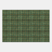Papier d'emballage à carreaux verts et dorés (Devant)