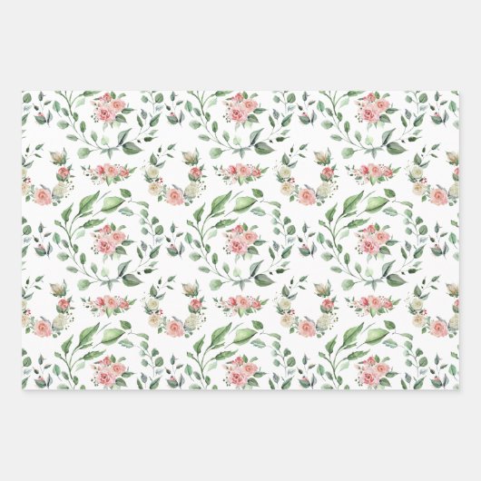 Papier d'emballage à feuilles Fleurs d'aquarelle P (Devant 2)