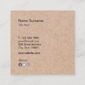 Papier d'emballage a imprimé le carte de visite (Dos)