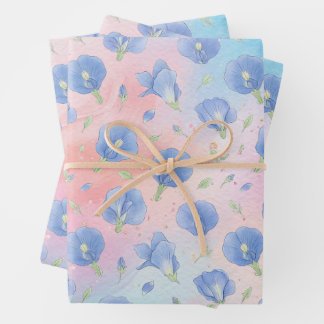 Papier d'emballage à motif de fleurs colorées