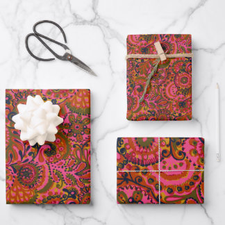 Papier d'emballage à motif holly paisley