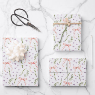 Papier d'emballage à nœuds roses, Cadeau de fête d