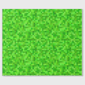 Papier d'emballage à pixels verts, cadeau d'annive (Plat)