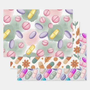 Papier d'emballage à plumes Boho de pharmacien pil