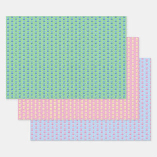 Papier d'emballage à rayures avec impression en bl