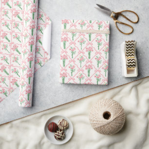Papier d'emballage à ruban, papier cadeau floral r