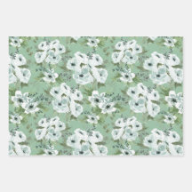 Papier d'emballage Anémone aquarelle Set de 3