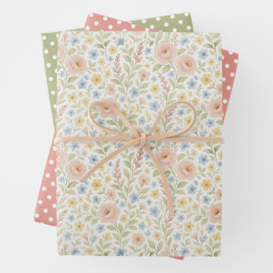 Papier d'emballage artistique floral chic de style