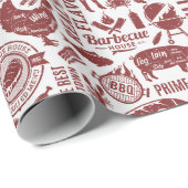Papier d'emballage barbecue, emballage cadeau gril (Coin rond)