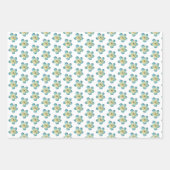 Papier d'emballage bleu aquarelle feuille plate en (Devant 3)