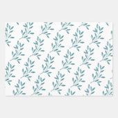 Papier d'emballage bleu aquarelle feuille plate en (Devant 2)