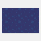 Papier d'emballage bleu foncé avec fleurs bleues m (Devant 2)