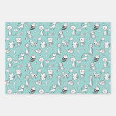 Papier d'emballage bleu Party Cats (Devant 3)