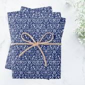 Papier d'emballage bleu William Morris