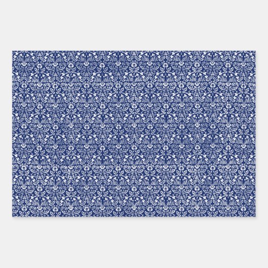 Papier d'emballage bleu William Morris (Devant 2)