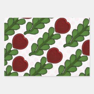 Papier d'emballage botanique Fleur de cœur radieux