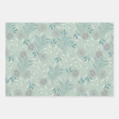 Papier d'emballage botanique vert feuille plate en (Devant 2)