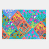 Papier d'emballage bouquet floral patchwork (Devant 3)