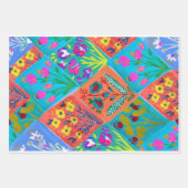 Papier d'emballage bouquet floral patchwork (Devant)