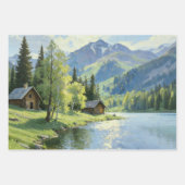 Papier d'emballage Cabane de montagne rustique (Devant 3)