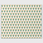 Papier d'emballage cadeau à thème cactus (Plat)