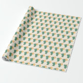 Papier d'emballage cadeau à thème cactus (Déroulé)