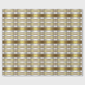 Papier d'emballage cadeau argent et or élégant (Plat)