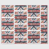 papier d'emballage cadeau avec des designs de Noël (Plat)