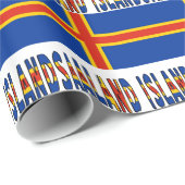 Papier d'emballage cadeau avec le drapeau des îles (Coin rond)