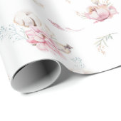 Papier d'emballage cadeau bébé aquarelle moderne (Coin rond)