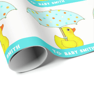 Papier d'emballage cadeau bébé personnalisé