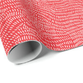 Papier d'emballage cadeau blanc rouge simple moder (Coin rond)