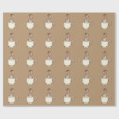 Papier d'emballage cadeau café classique (Plat)