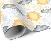 Papier d'emballage cadeau céleste (Coin rond)