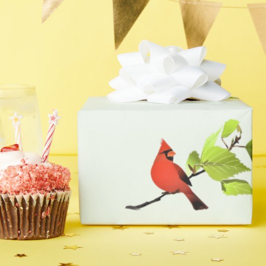 Papier d'emballage cadeau classique oiseau chanteu (Fête d'anniversaire)