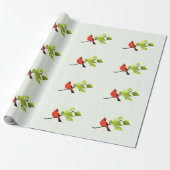 Papier d'emballage cadeau classique oiseau chanteu (Déroulé)