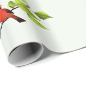 Papier d'emballage cadeau classique oiseau chanteu (Coin rond)